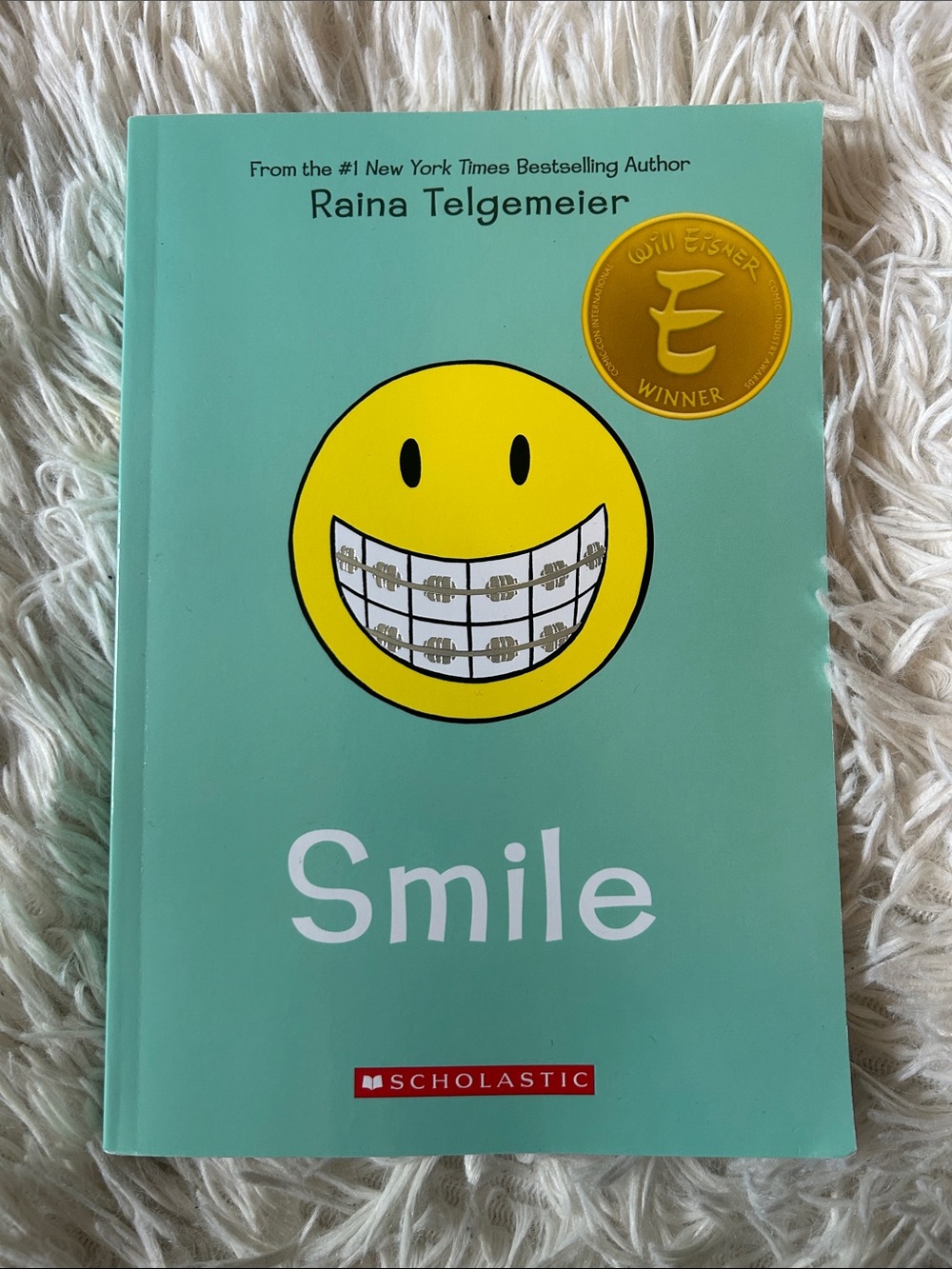 Scholastic Smile Graphic Novel — Mint Green & Yellow Cover by Raina Telgemeier